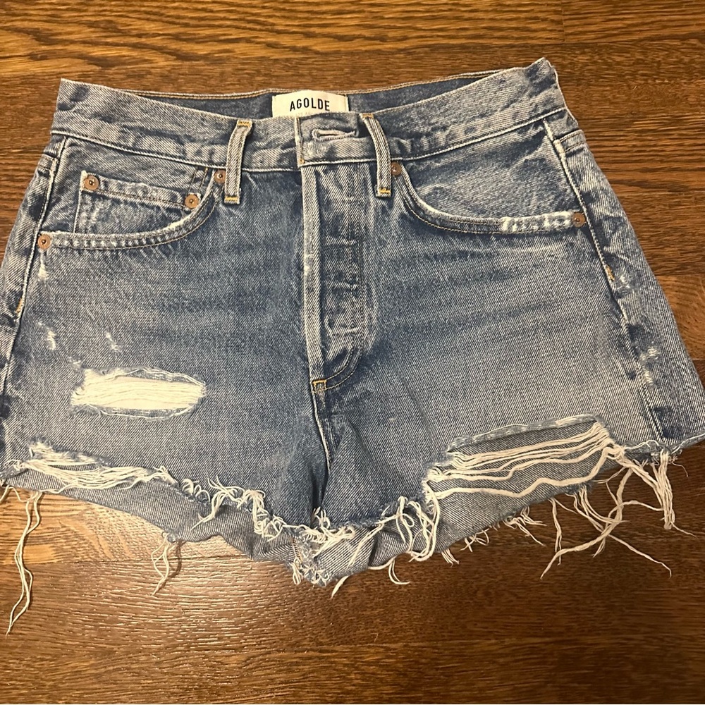 Agolde Distressed Denim Shorts